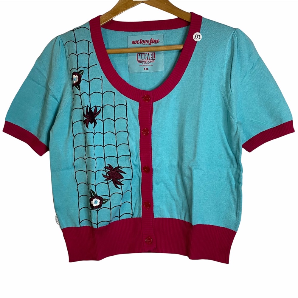 Marvel Blue and Red Women's Cardigan